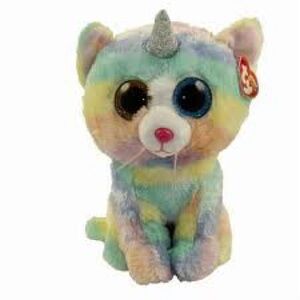 Ty Beanie Boos Heather the Unicorn Cat plush toy  pastels